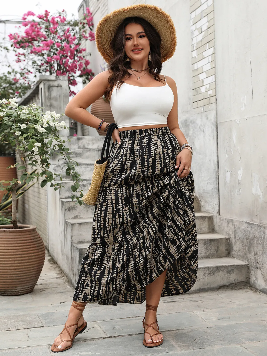 Women's All-match Casual High-end Plus Size High Waist Skirt - Black
