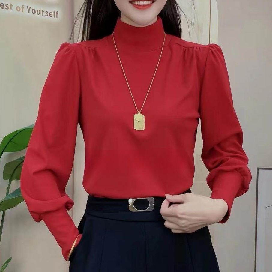 新品时尚洋气百长袖上衣女装