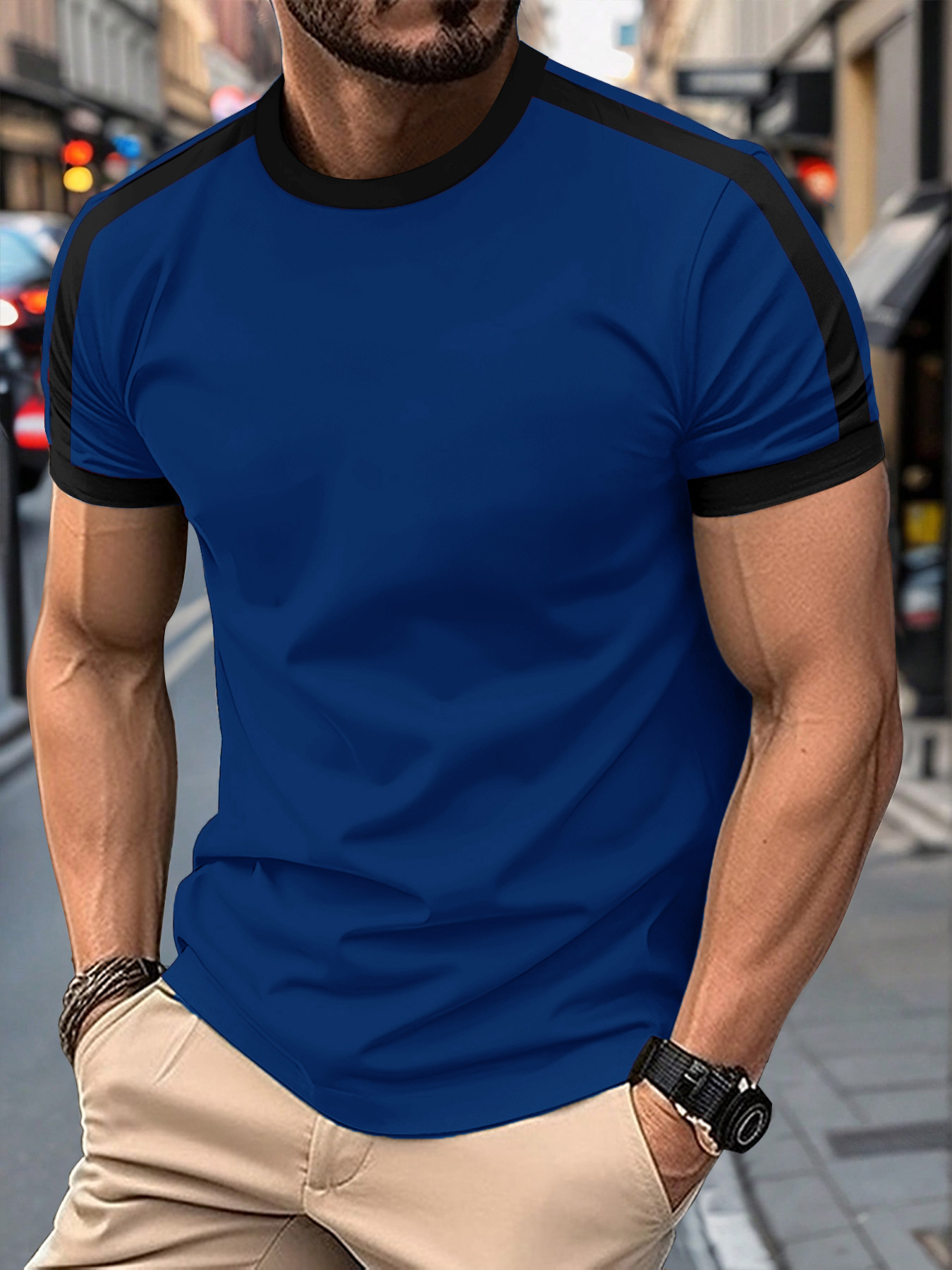Mens Casual Short-sleeve Sports T-shirt