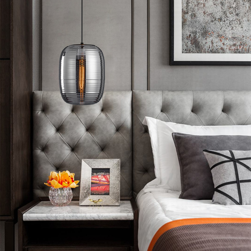 Post-modern Simple Personality Creative Striped Restaurant Bar Glass Chandelier - Image 4