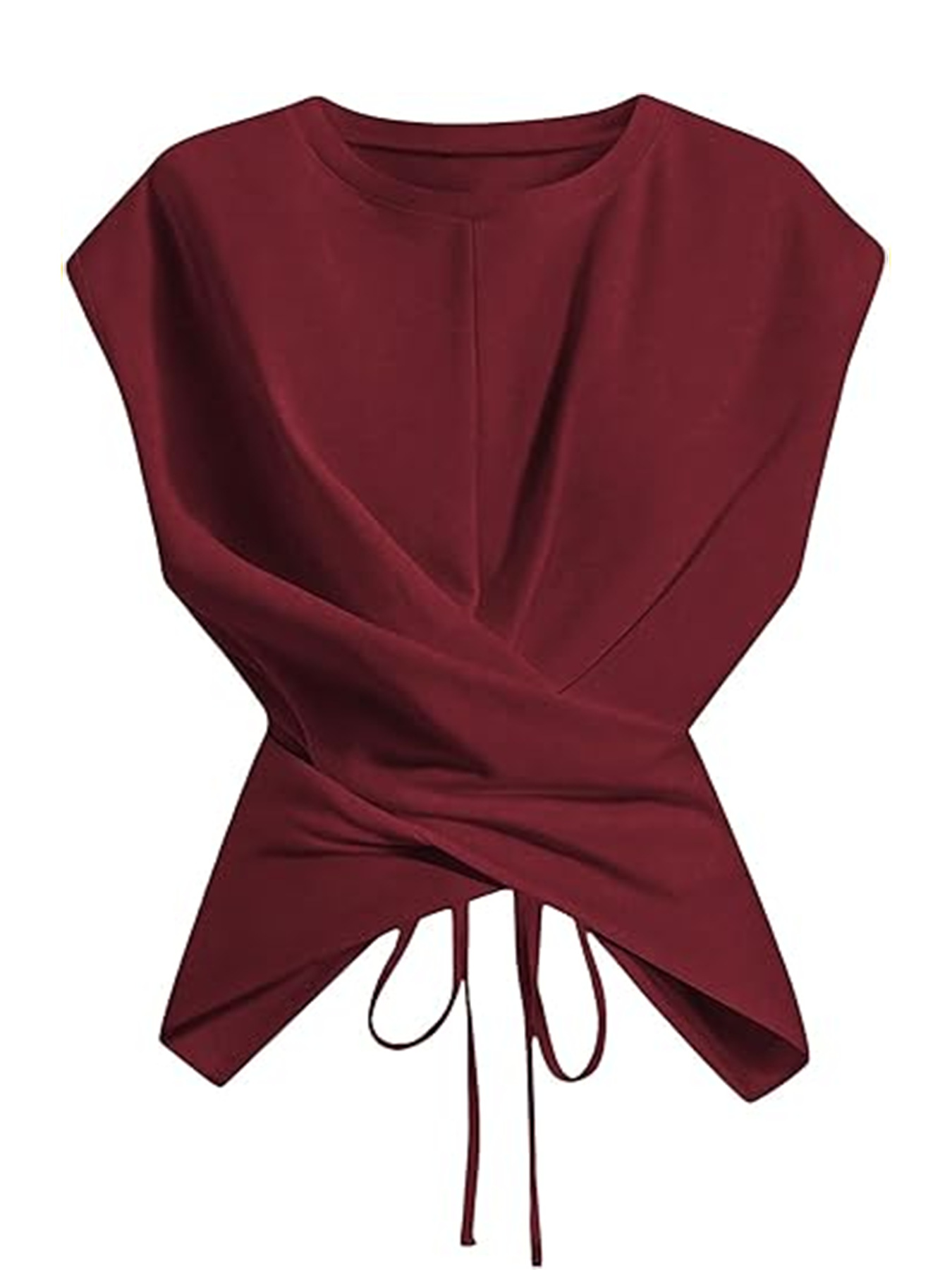 Versatile Cropped Top With A Crossover Tie At The Hem