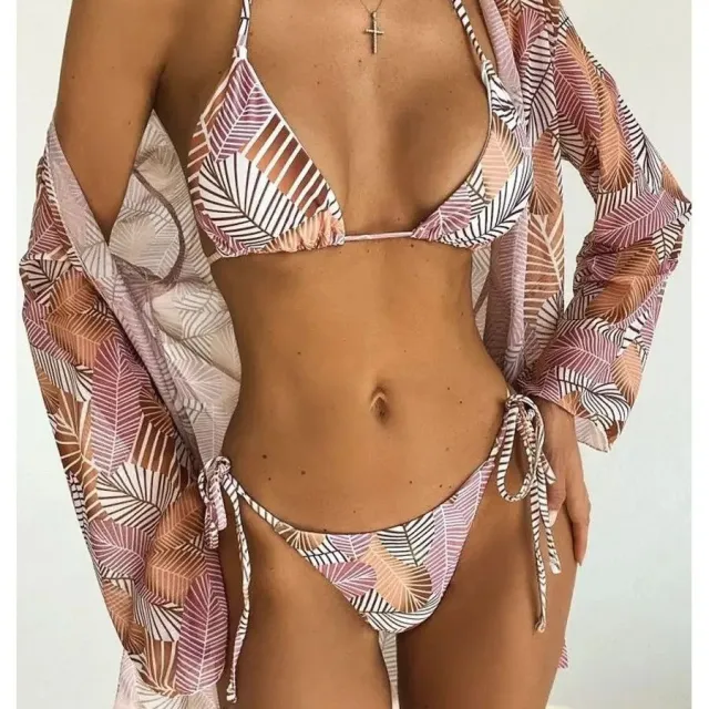 European And American Bikini Three Piece Swimsuit Women Printing Xs - Shop at LoveMi
