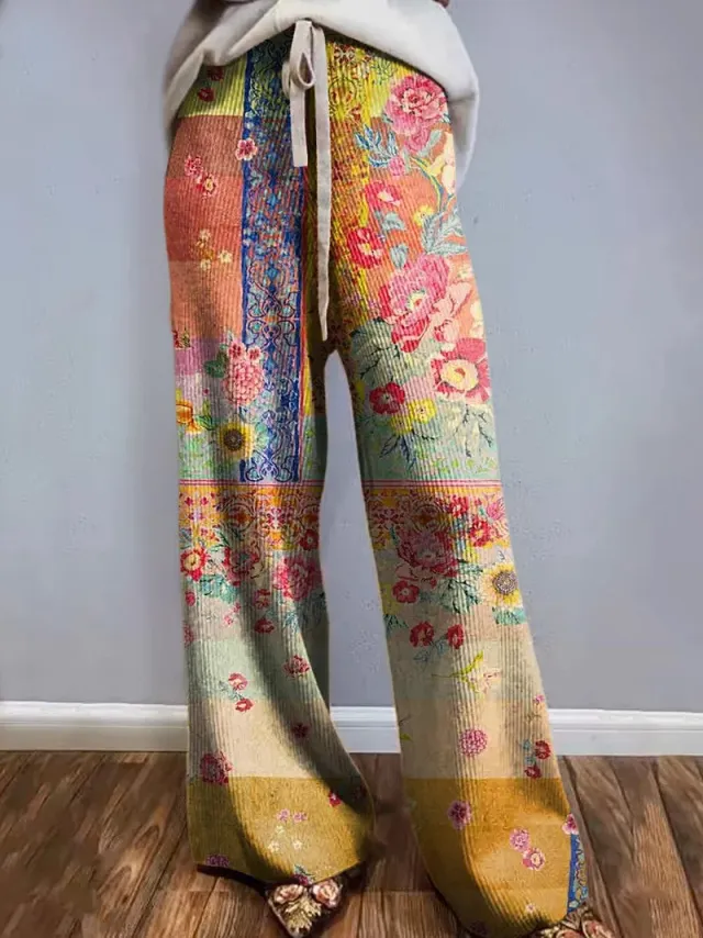 D Printed European And American Leisure Wide Leg Sports European And American Trousers 5 Models E082 S - Shop at LoveMi