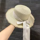Frayed Bow Beige
