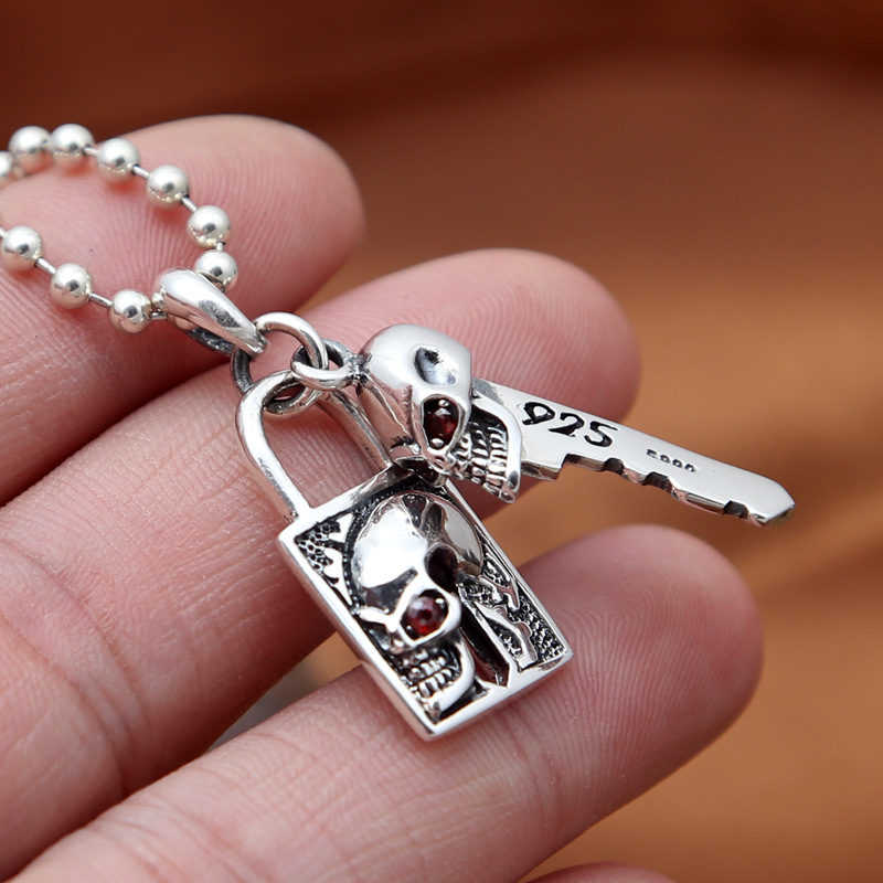 S925 Sterling Silver Ornament Retro Personalized Pendant