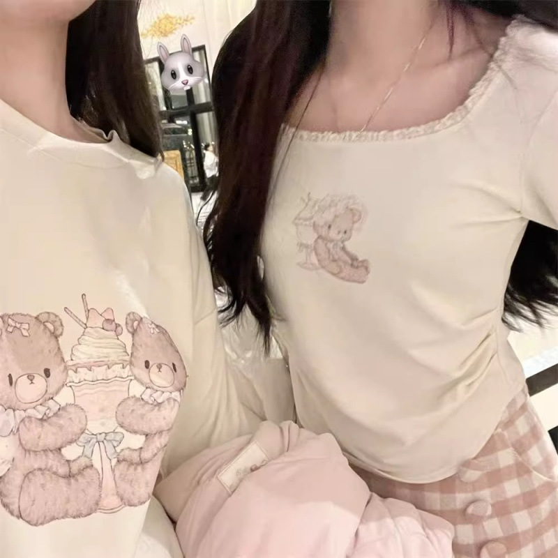 Pure Bear Printed Bottoming Shirt Women