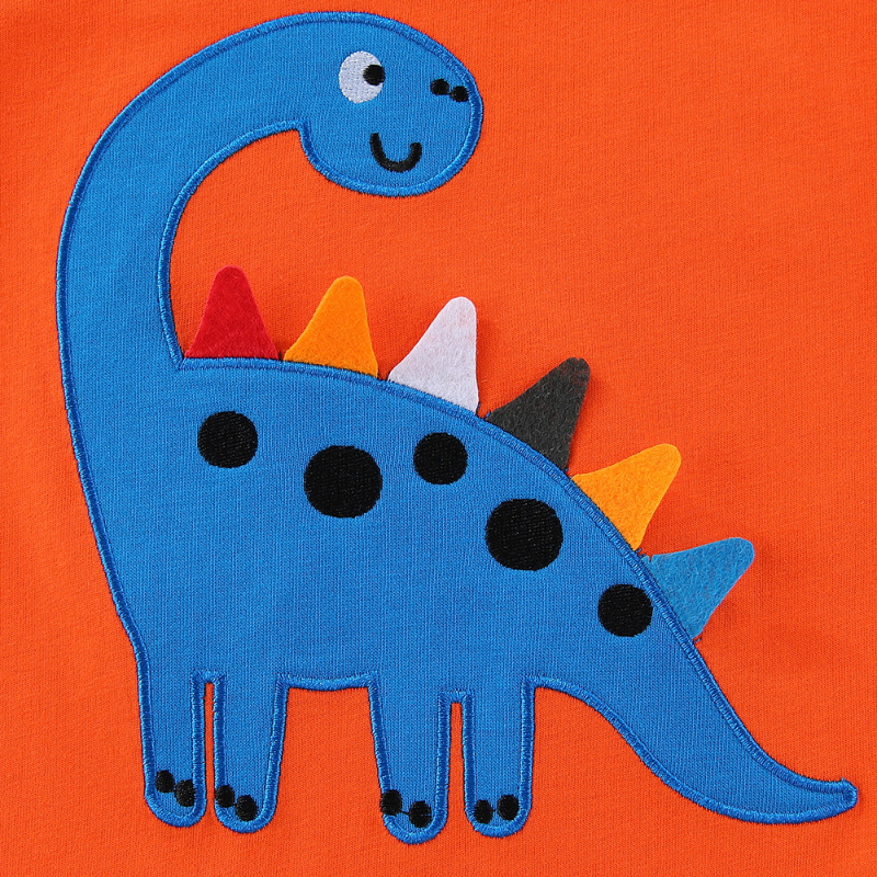 Dinosaur Embroidery Pattern T-Shirt Knitted Top
