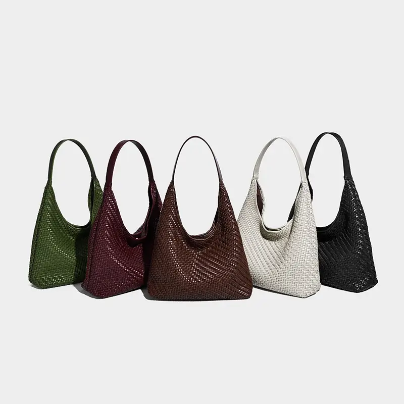Sophisticated Woven-Texture Tote Womens Bag