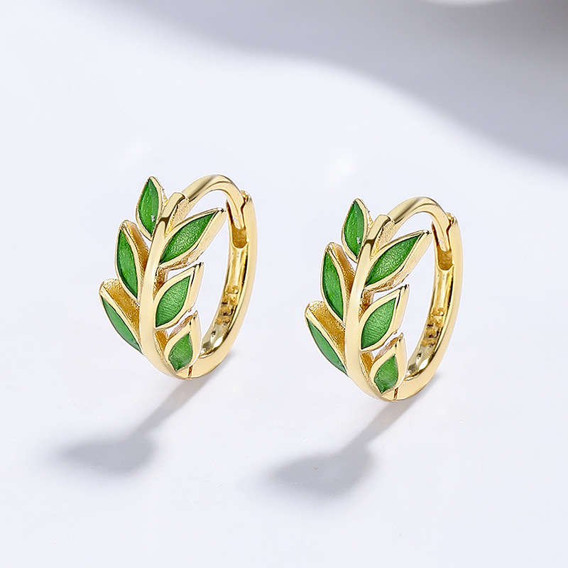 Resin Leaf Earrings For Women, Made With 925 Silver