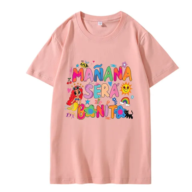 Cartoon Mermaid Print Women's Round neck Short Sleeve Pink - Shop at LoveMi
