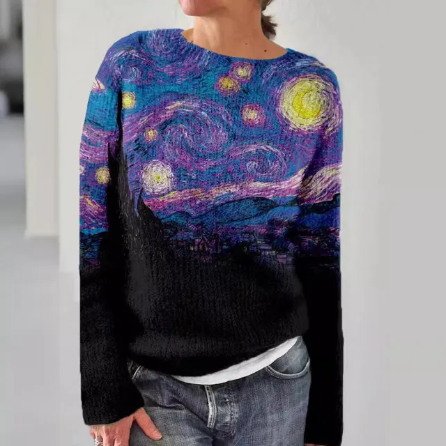 Women's Sweater Pattern Pullover Casual Universe 4Xl - Shop at LoveMi