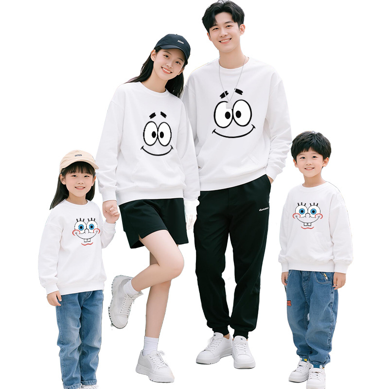 Parent-Child Matching Sweatsuits New FallWinter Styles For Families Of Three Or Four Casual And Loose-Fitting