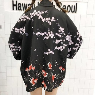 Summer Women Harajuku Digital Printing Kimono Cloak Coat Cardigan