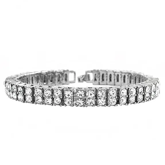 Alloy 2 Gang Drill Bracelet Couple Accessories Silver - Shop at LoveMi