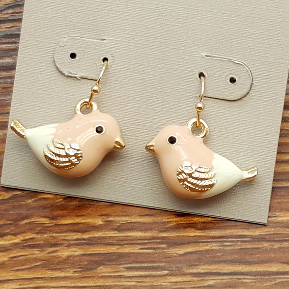 Colored Enamel Glaze Lovely Birds Creative Earrings
