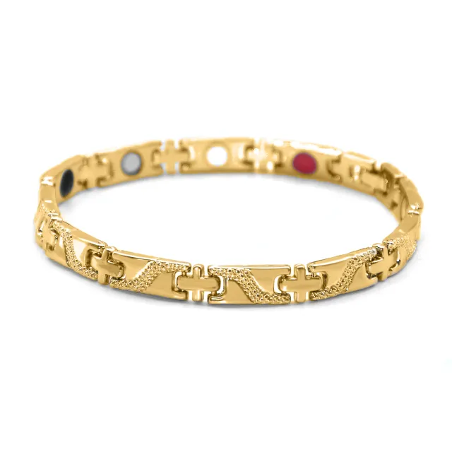 Longrui Cross Dragon Pattern Bracelet Gold - Shop at LoveMi