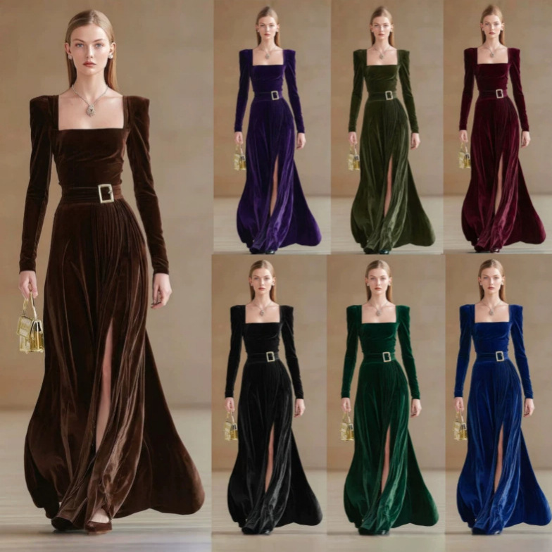 Evening Dress Waist-cinching Formal Gown Long Skirt