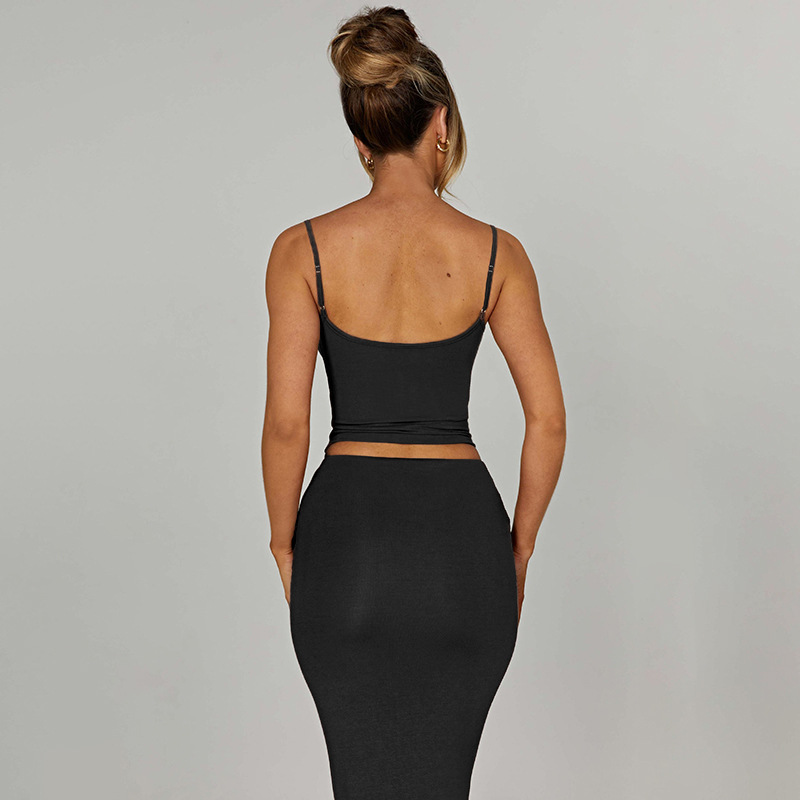 Suspenders Chest-flattering Vest High Waist Slim Skirt Suit