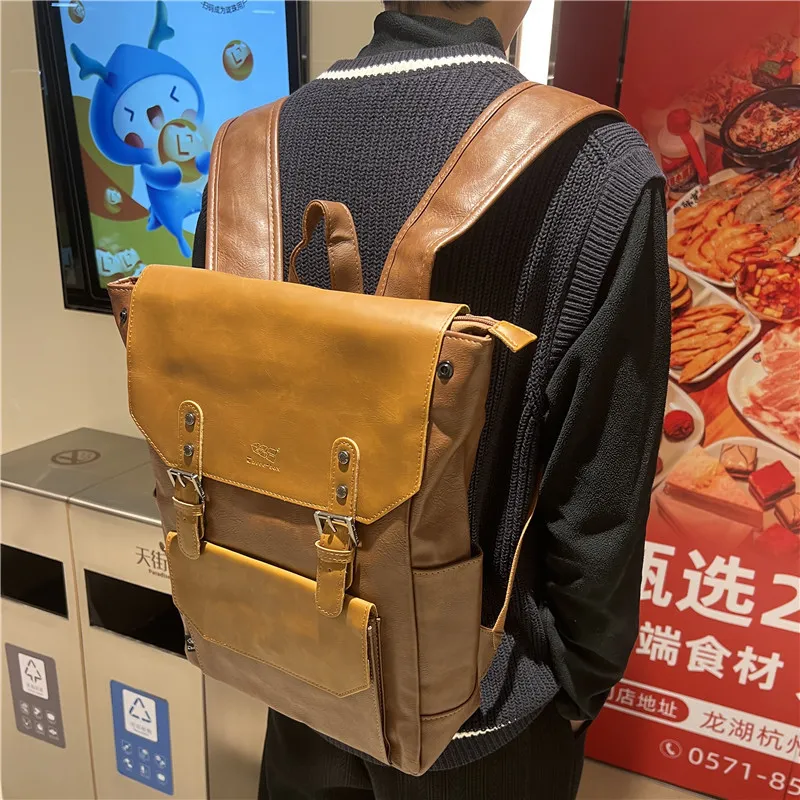 Unisex Backpack College Style Large Capacity Travel Backpack - Brown