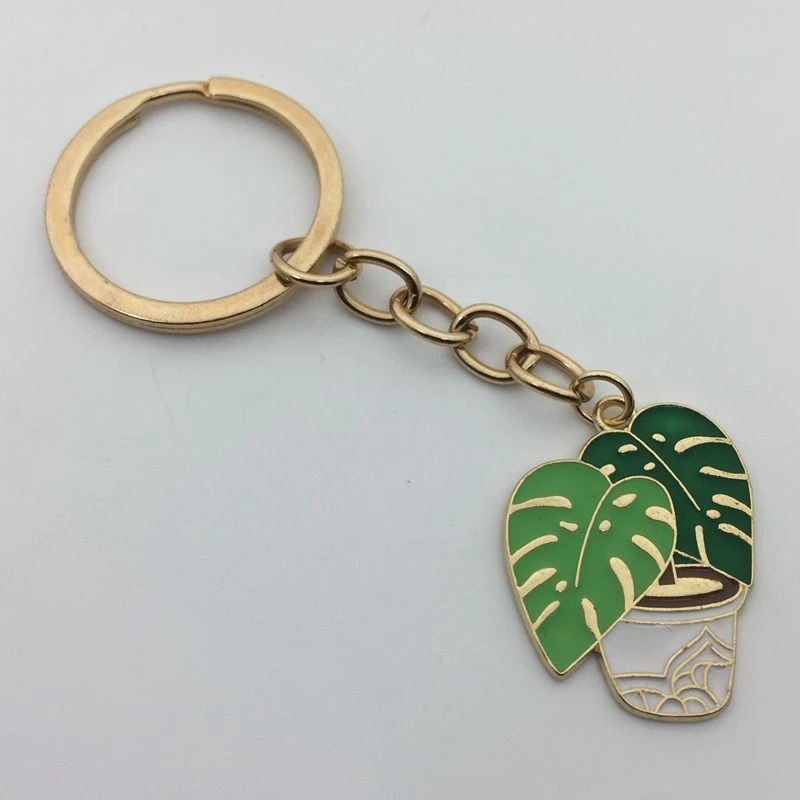 Title 4, Green Plant Cartoon Key Ring Pendant