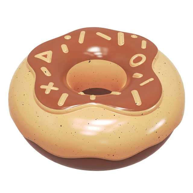 Molar Teeth Cleaning Sound Donut Dog Toy Chocolate - Shop at LoveMi