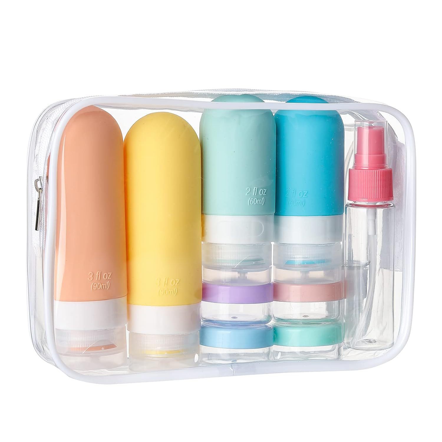 Set de flacons de voyage 16 pièces — Bouteilles silicone réutilisables