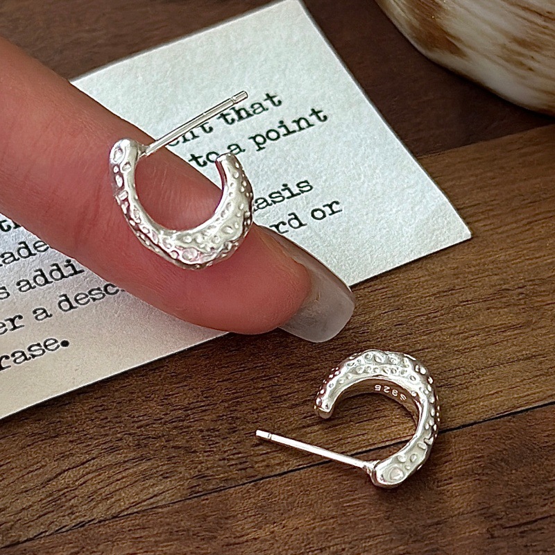 Womens Stylish Designer-inspired Textured Pleated Earrings