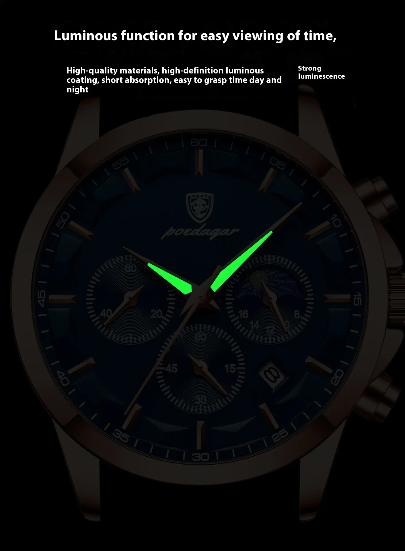 Sports Men's Watches Multifunctional Waterproof Quartz Watch
