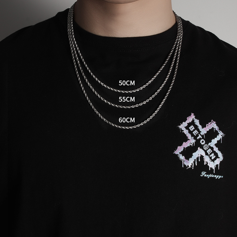 Colorfast Trendy Unisex Titanium Steel Necklace For Men