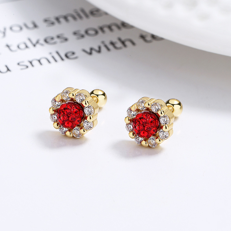 925 Sterling Silver Flowers Pearl Thread Stud Earrings