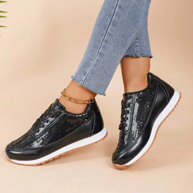 Women's Thick soled Casual Lin Film Sneaker Black - Shop at LoveMi