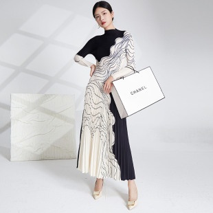 Printed Slim-fit Short-sleeved T-shirt All-match Tutu Pleated Two-piece Set