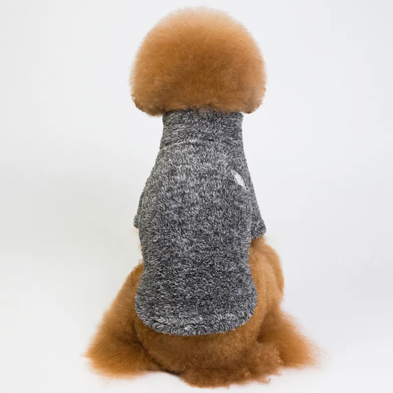 High Collar Coral Fleece Pet Clothes Warm Thick Poodle Fluffy Jacket - Black