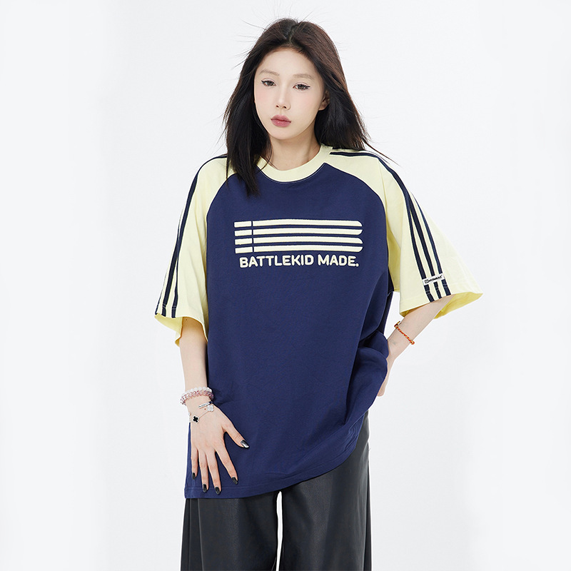 Vintage Stripe Short-sleeved T-shirt For Men And Women