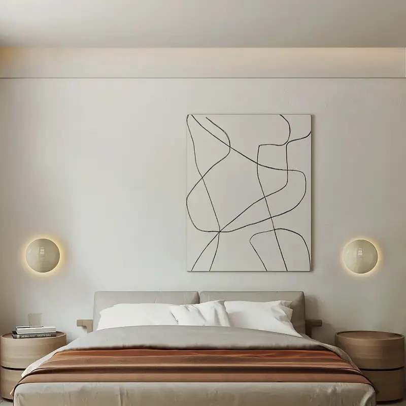 Wall Lamp Bedroom Bedside Round Ambience Light