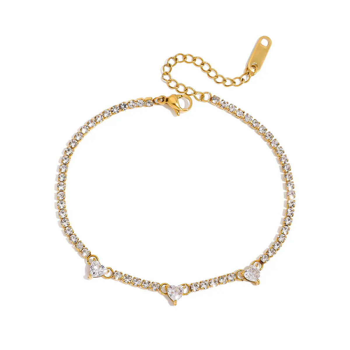 Stainless Steel Heart Bracelet Light Luxury High-end Sense