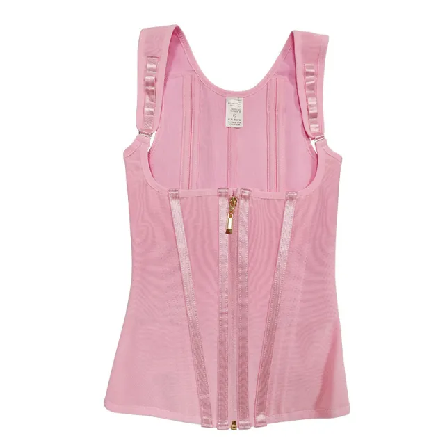 Mesh One piece Corset Waist Girdling Belly Contraction Hip Lifting Corset Pink - Shop at LoveMi