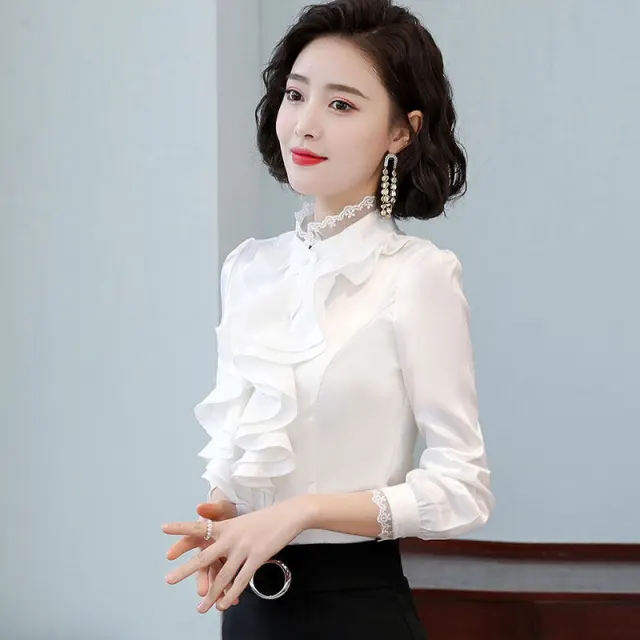 Women's Shirt Fashionable Fleece lined Padded Top Bottoming Shirt White - Shop at LoveMi