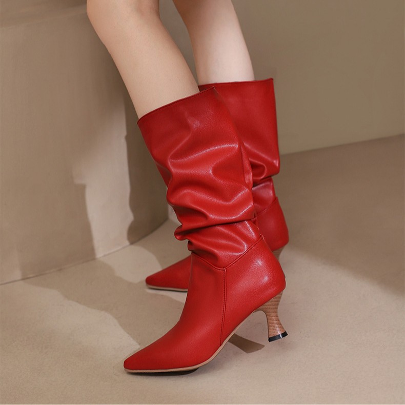 Womens Boots Mid-heel Booties Thigh-high Boots