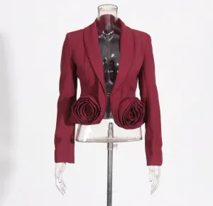 French Elegant Style Two-piece Set - Wine Red Top