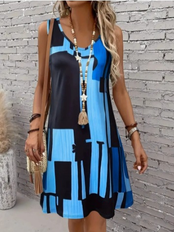 Casual Versatile And Stylish Striped V-neck Dress