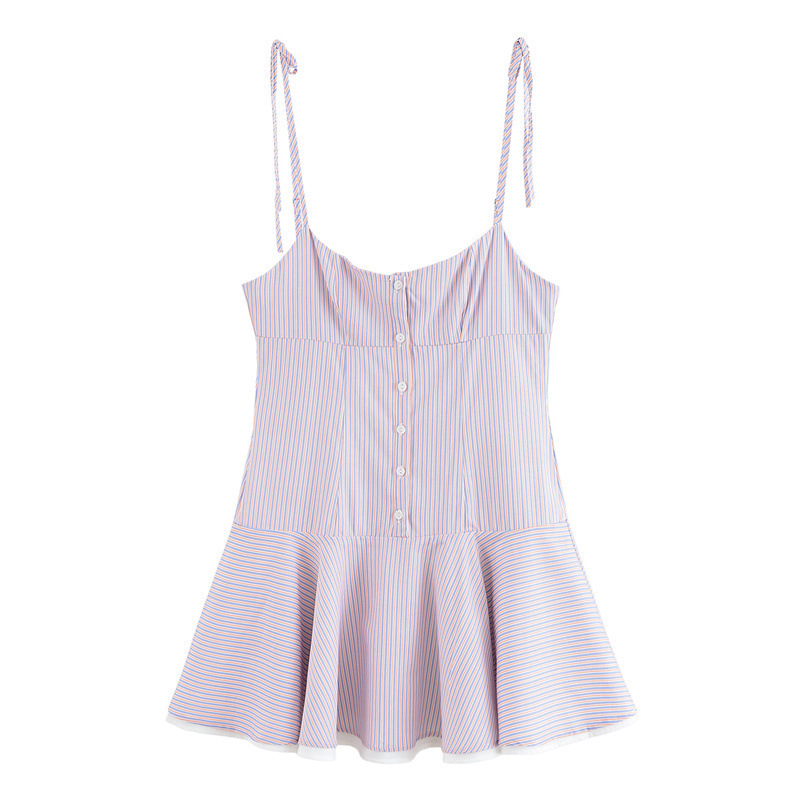 European And American Style Striped Temperament Camisole Short Dress - Shop at LoveMi