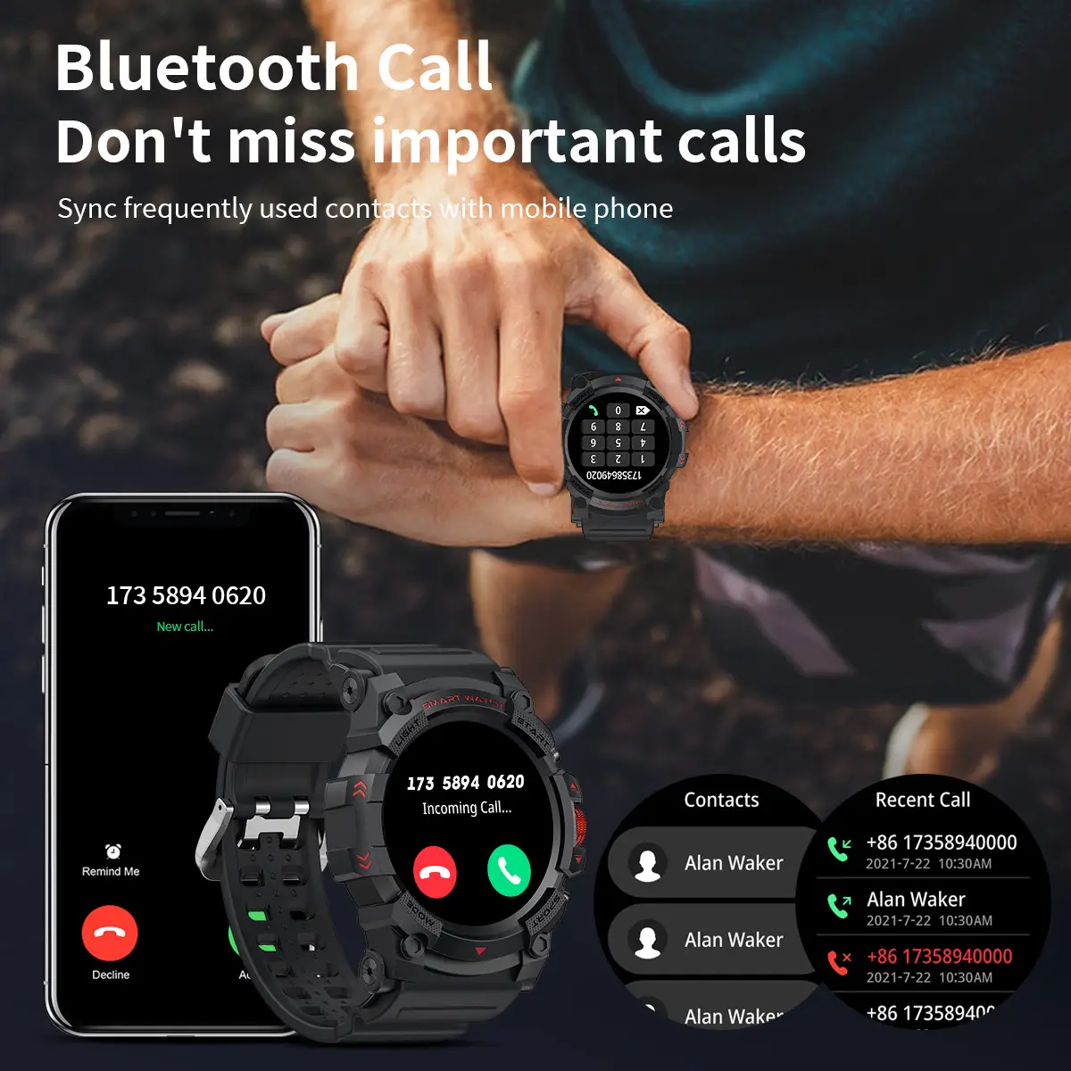 Multifunctional Smart Watch With Call Capability And Health Monitoring