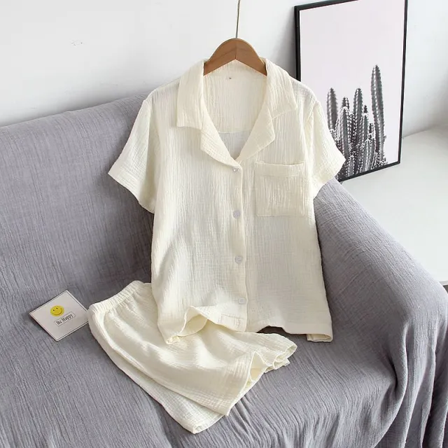 Women's Fashion Personalized Cotton Home Wear Suit Beige - Shop at LoveMi