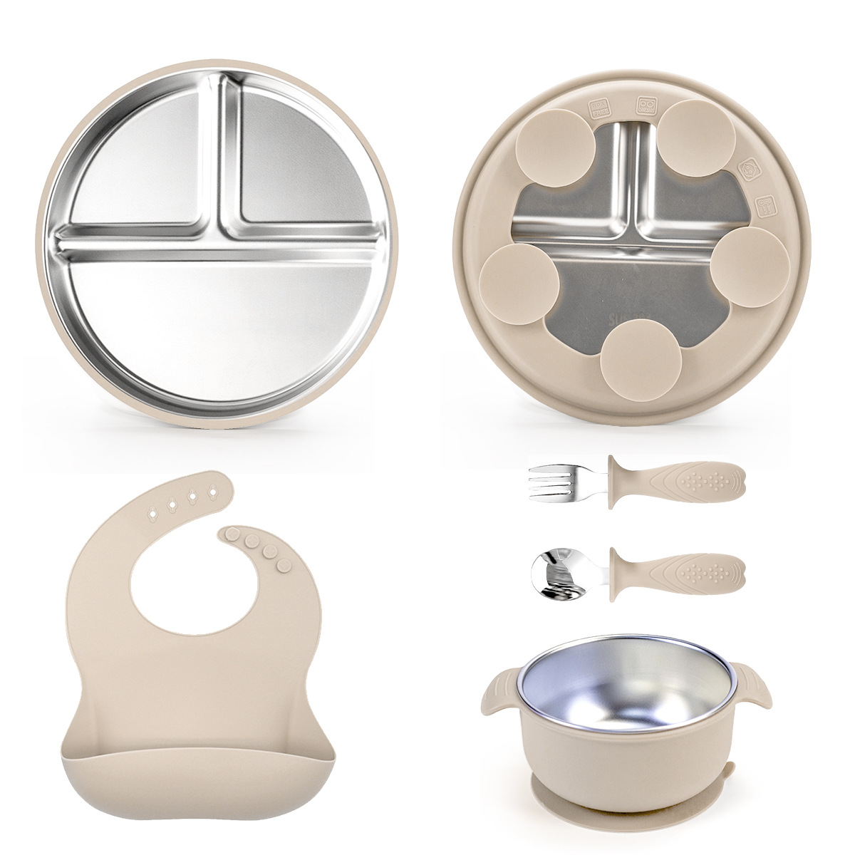 Cross-border Baby Plate Baby Suction Cup Children's Tableware Set