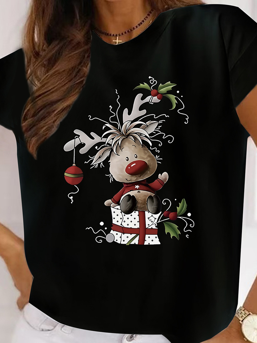 Title 2, Cartoon Christmas Pattern Women