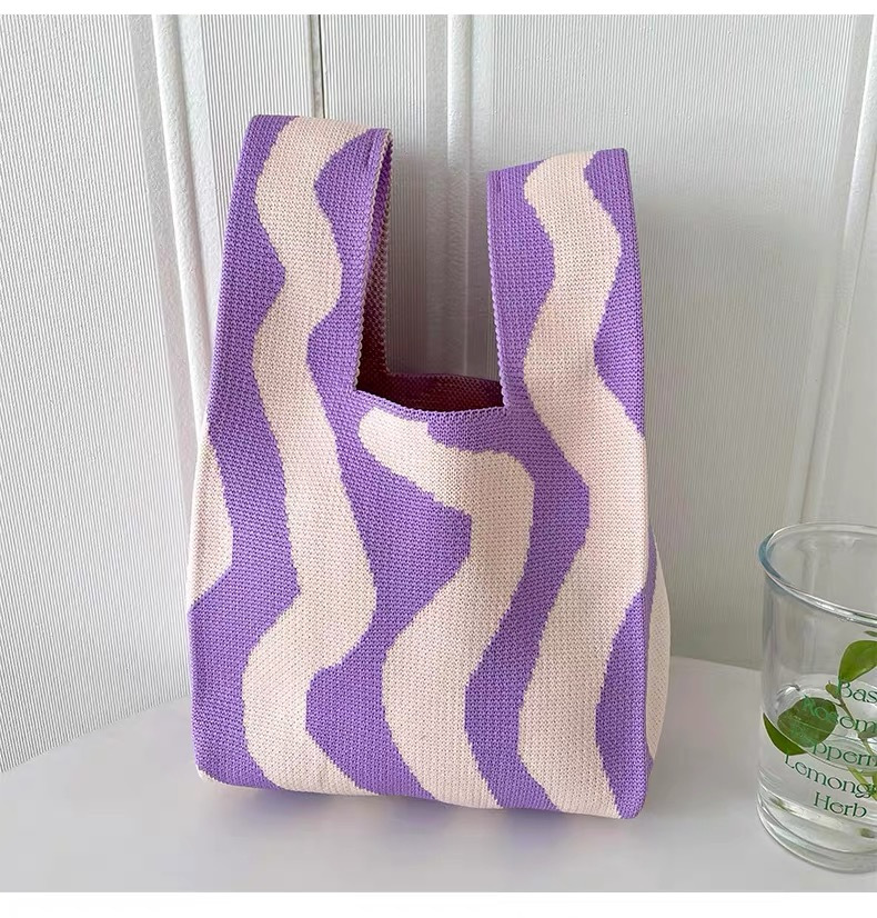 Girl's Multi-color Knitted Shoulder Bag