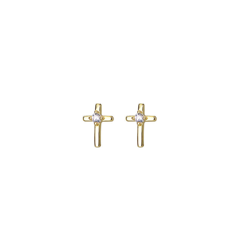 Fashion Personality Cross New Simple Zircon Earrings