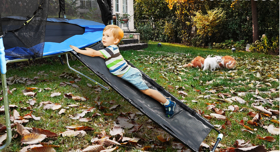 Title 2, Kinder Outdoor Spielzeug Trampolin mit Rutsche....