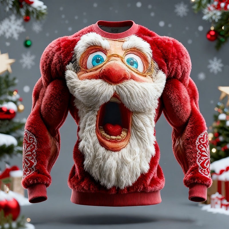 3D Digital Print Pattern Christmas Women's Flannel Sweatshirt